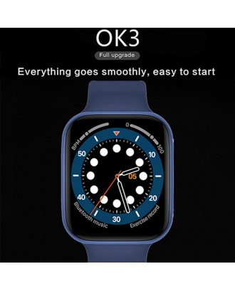 New IWO Sport Ok3 Watch 1.75 inch Screen Waterproof Heart Rate Monitor Fitness Tracker Wireless Charger OK3 Smart Watch