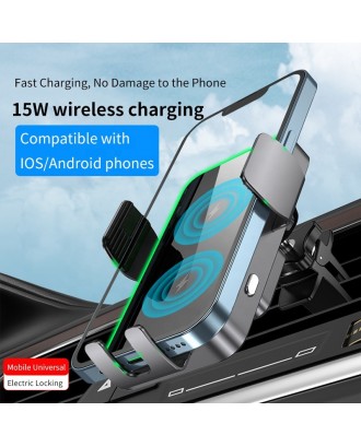 Factory direct sales High Quality double coil Wireless Car Charger Vent Bracket Wireless Charger for mobile phone